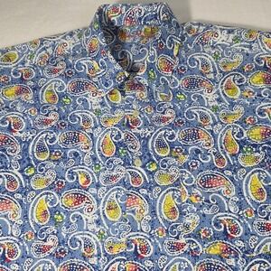 Alan Flusser Shirt Mens Large Multicolor Paisley Chest Pocket Loud Colorful NWOT